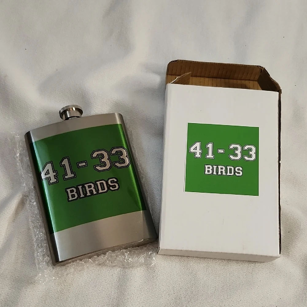 41-33 Birds Green Logo Stainless Steel Flask